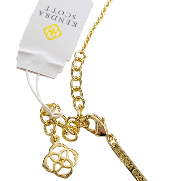 NEW Kendra Scott Elisa Gold and Cobalt Blue Glass Pendant Necklace - Picture 3 of 6